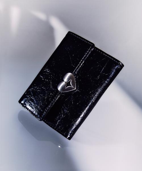 HEARTY FLAP WALLET - BLACK