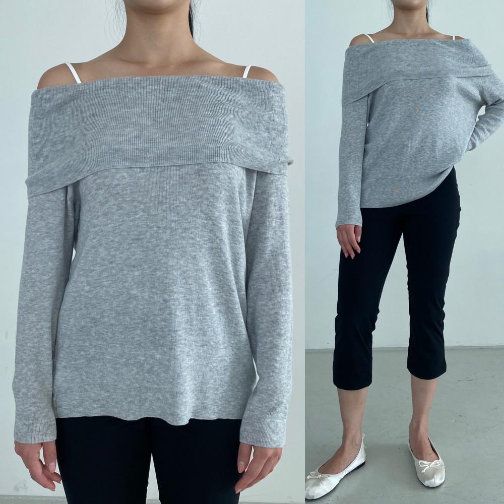 Hazel 오버사이즈 오프숄더 니트-2colors