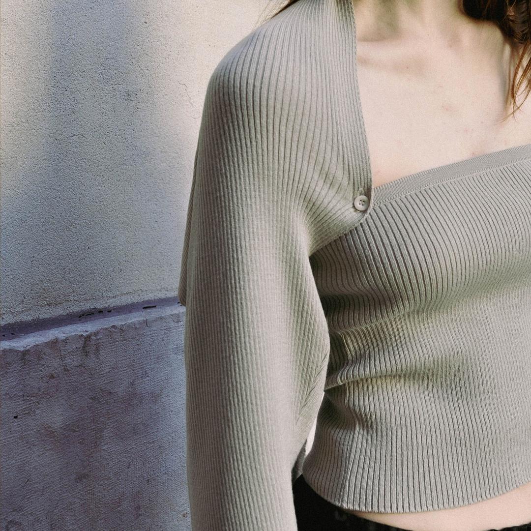 Merino wool bolero knit set / Beige