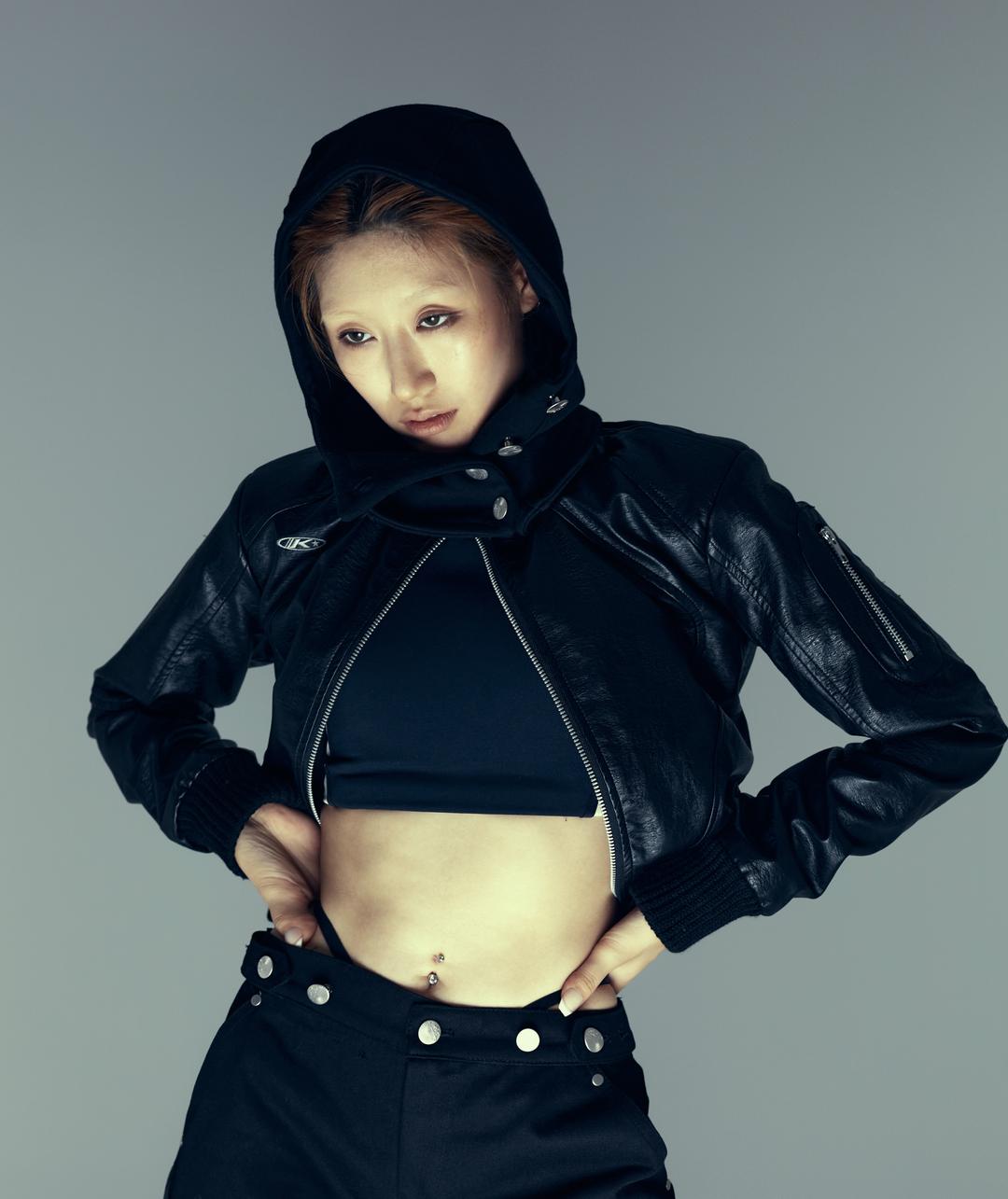 FAUX LEATHER BIKER JACKET BLACK preorder