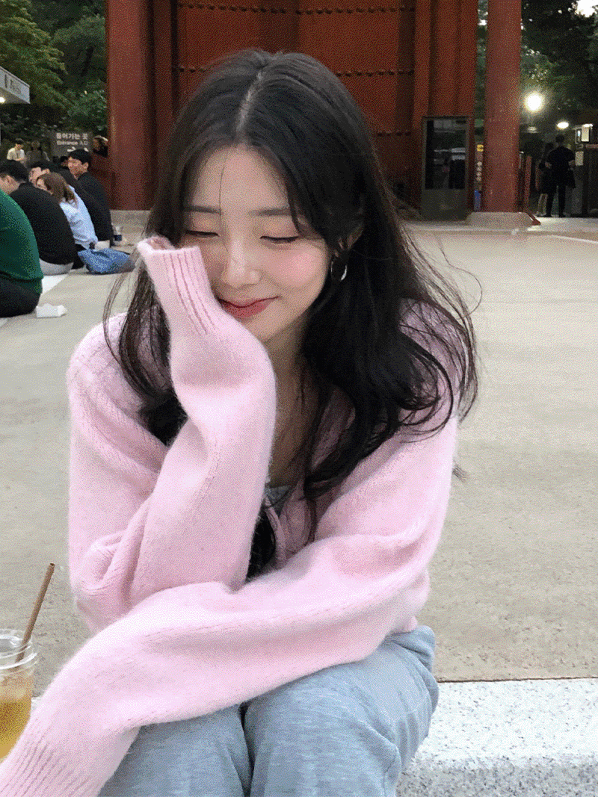 수채화 컬러링 포근 니트 가디건