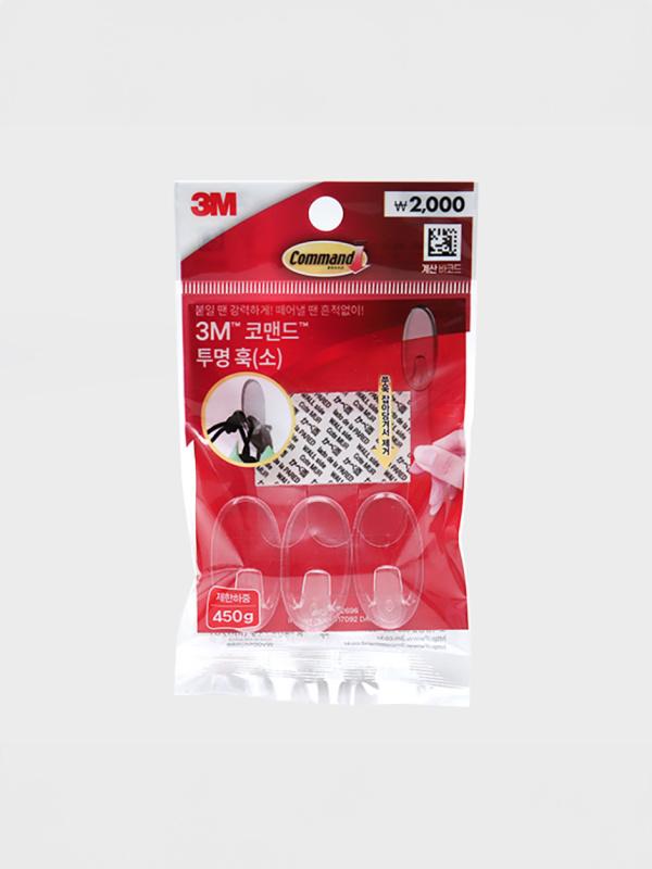 3M 코맨드 투명 훅(소)(3개입)