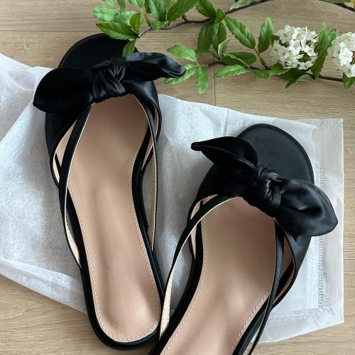 ♥48시간신상할인♥ 델론 새틴 리본 뮬 샌들 (2color)