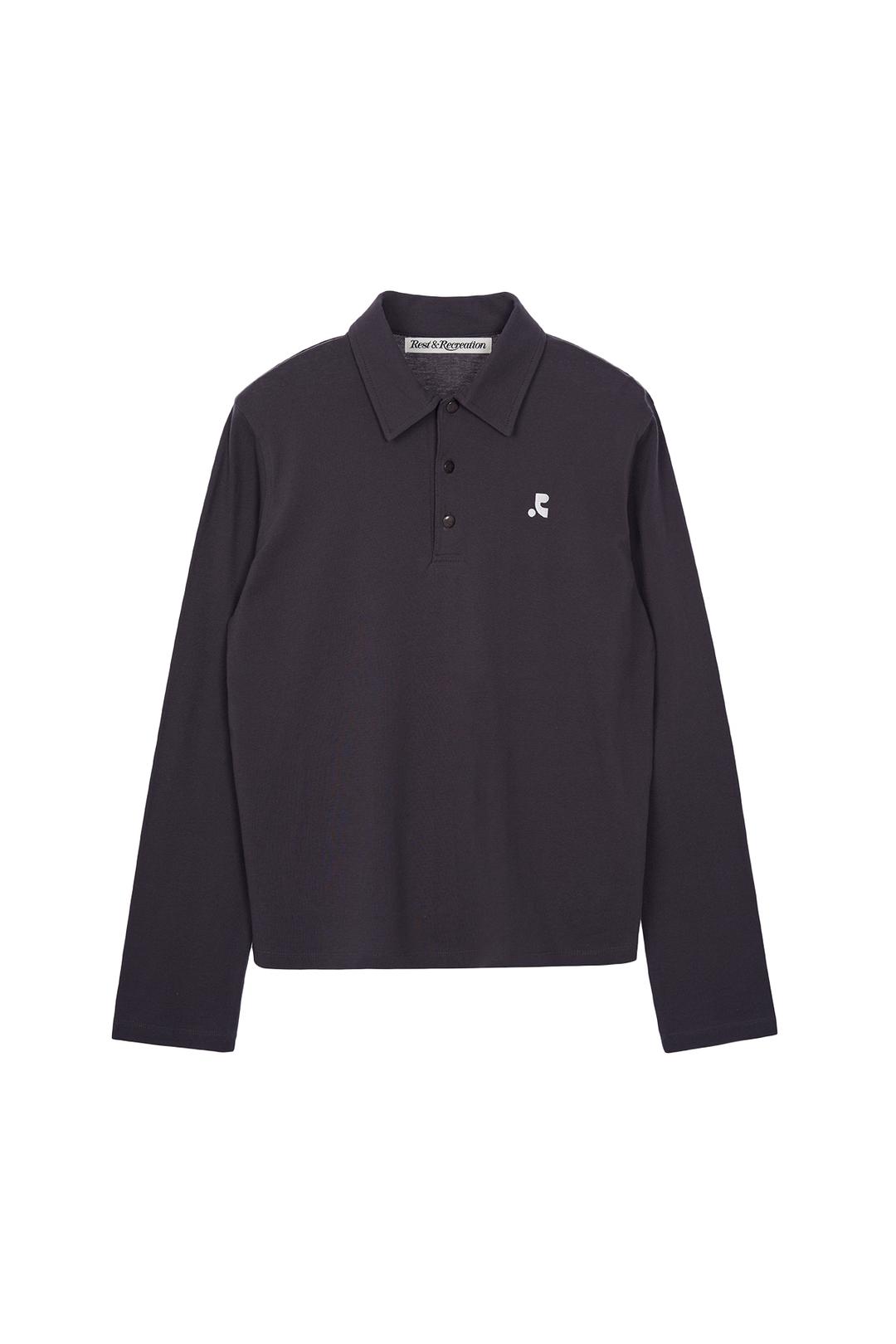 RR LONG SLEEVE POLO TOP - DARK GREY