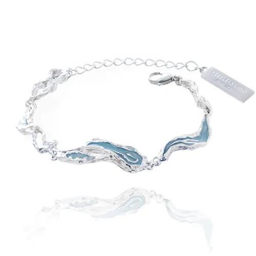 Sea Blue Gray Bracelet  [0040A]