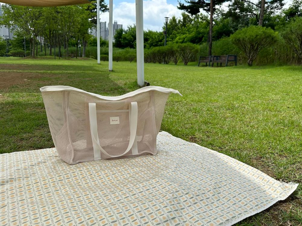 비치백 메쉬백 망사 물놀이가방 수영가방 지퍼메시bag Amoo