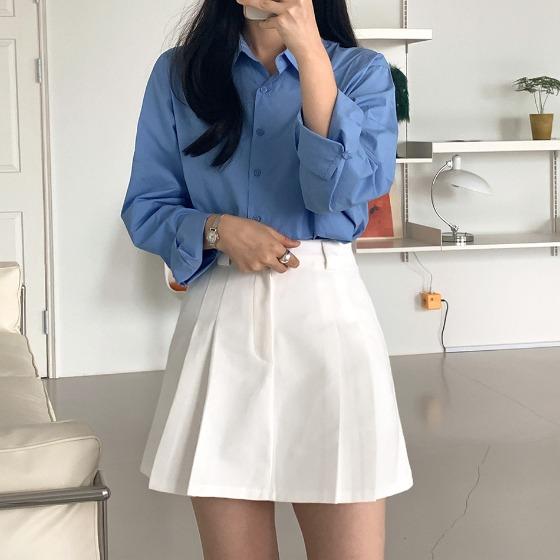 [속바지O/S~2XL] 코튼 플리츠 스커트 (미니,속바지,치마,YKK,기장별)