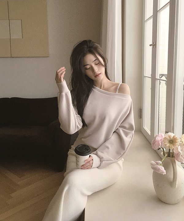 퍼빗 테즈 세미오프 여리핏 맨투맨 - 3color