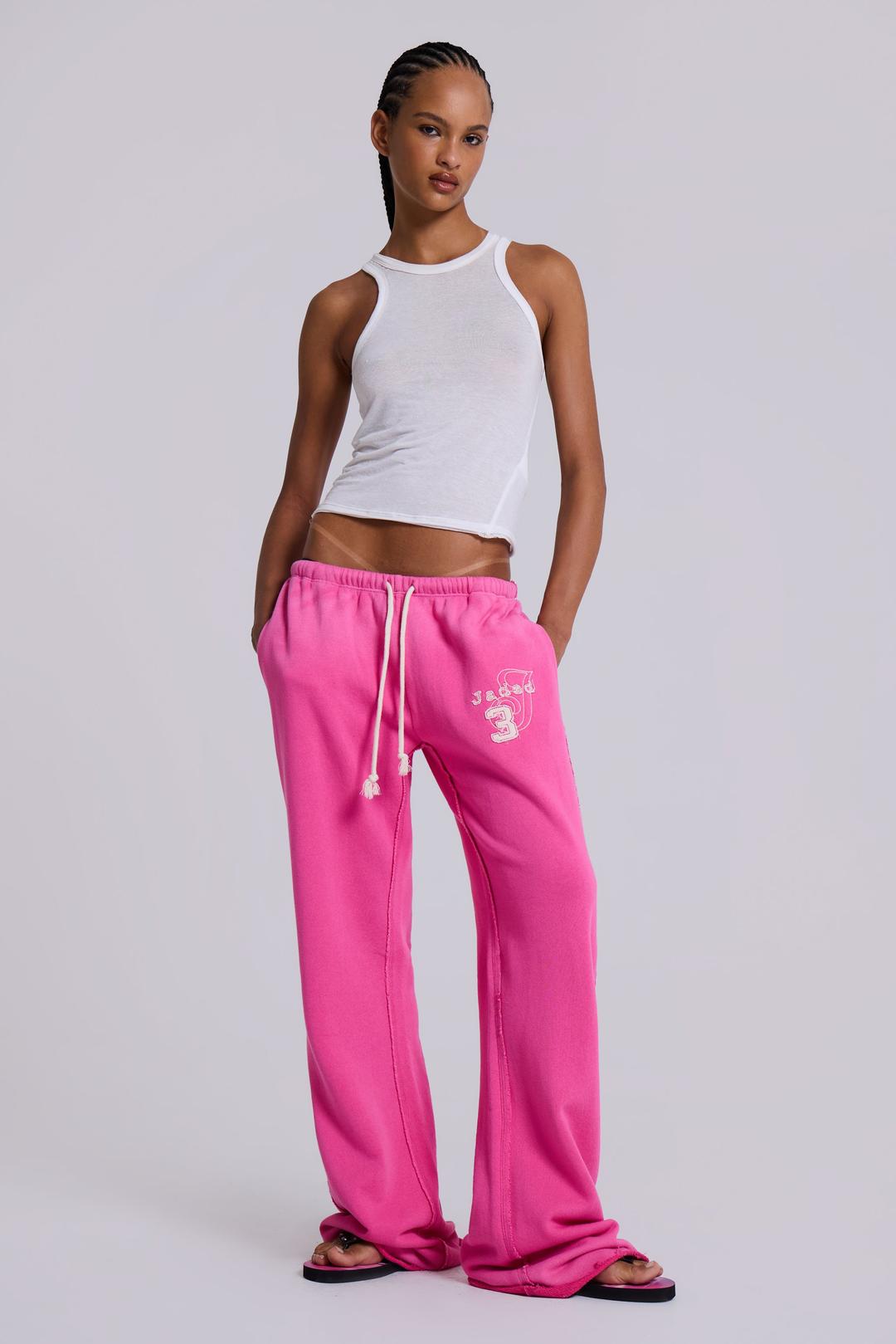 Cleo Slouchy Bootcut Jogger in Pink - S / Pink