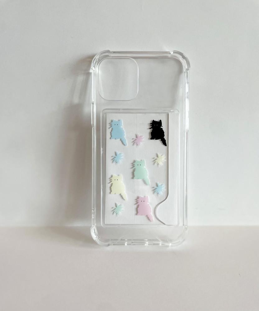 pastel cat jelly hard card case / 카드 탱크 젤하드 케이스