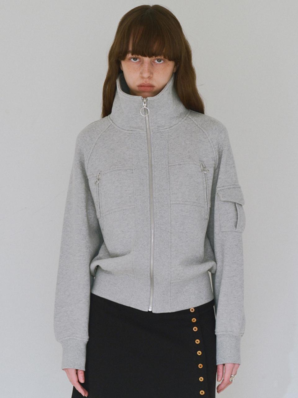 Jersey Short Bomber Jacket [Melange Gray]