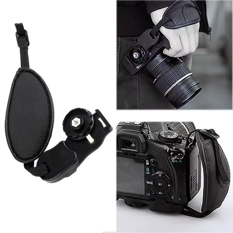 Nikon Canon에 적합한 DSLR 카메라 용 카메라 손목 스트랩 PU 가죽 손잡이 손목 스트랩 고품질 검정색 PU 손목 스트랩