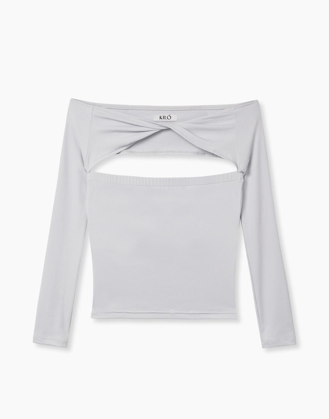 LAYERED TWIST TOP (LIGHT GRAY)