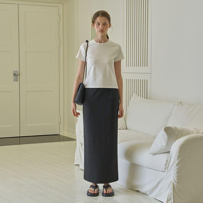 soft banding maxi skirt (black) 2차