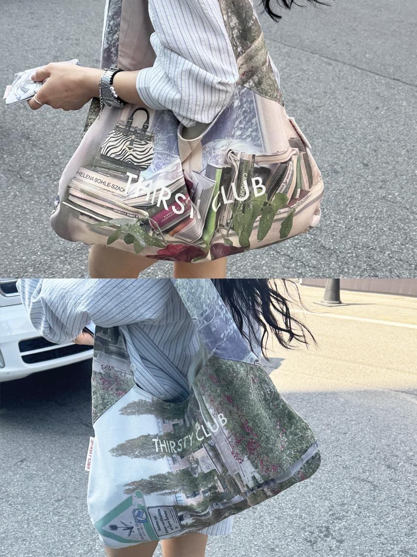 [THIRSTY CLUB] Big hobo bag  - Berlin (Reversible) / Free Gift