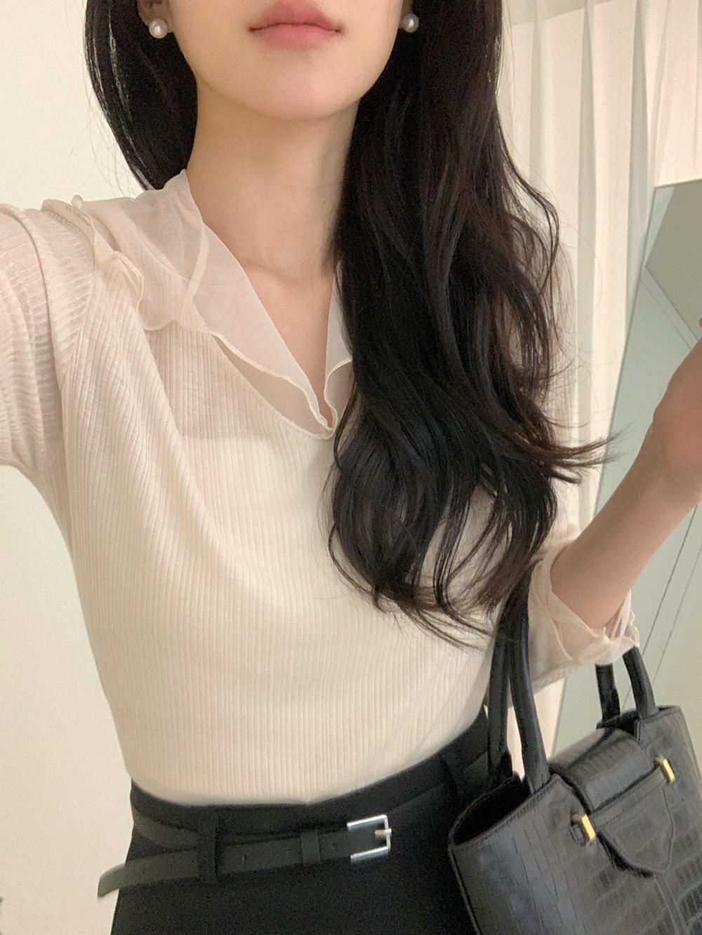 플뢰르 프릴 레이어드 티셔츠