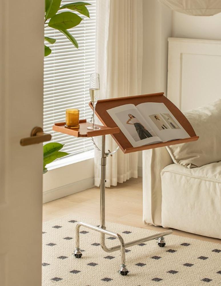 미드센츄리 모던 트롤리 데스크 테이블 높낮이 사이드 테이블 협탁 킨포크 빈티지 거실 보조