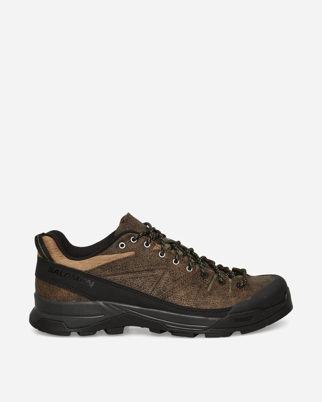 X-ALP Low Distressed Leather Sneakers Dark Earth / Black / Deep Lichen Green