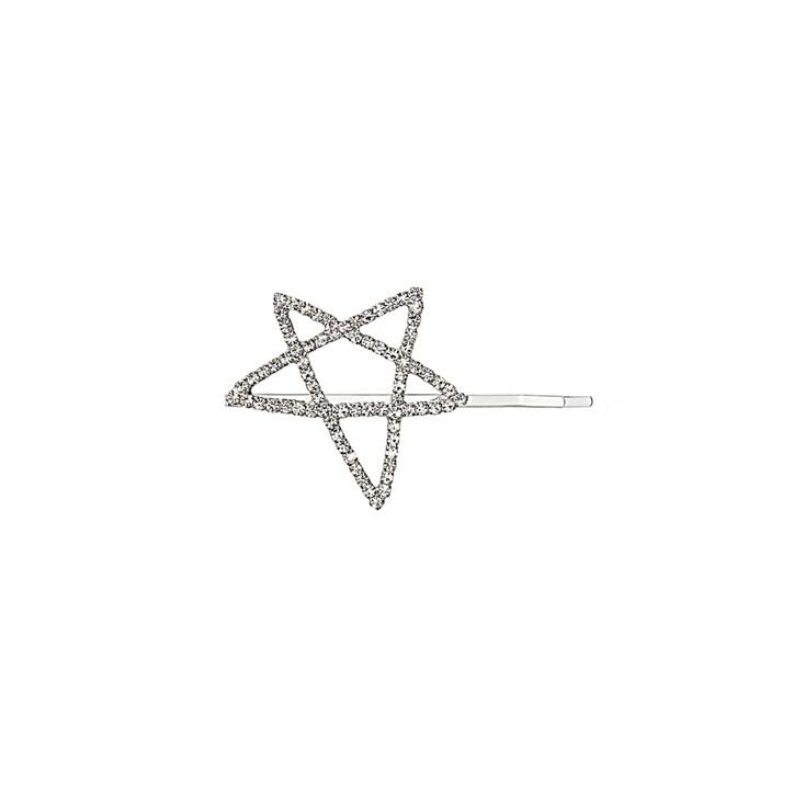 CZ Star Hair Slide (white)