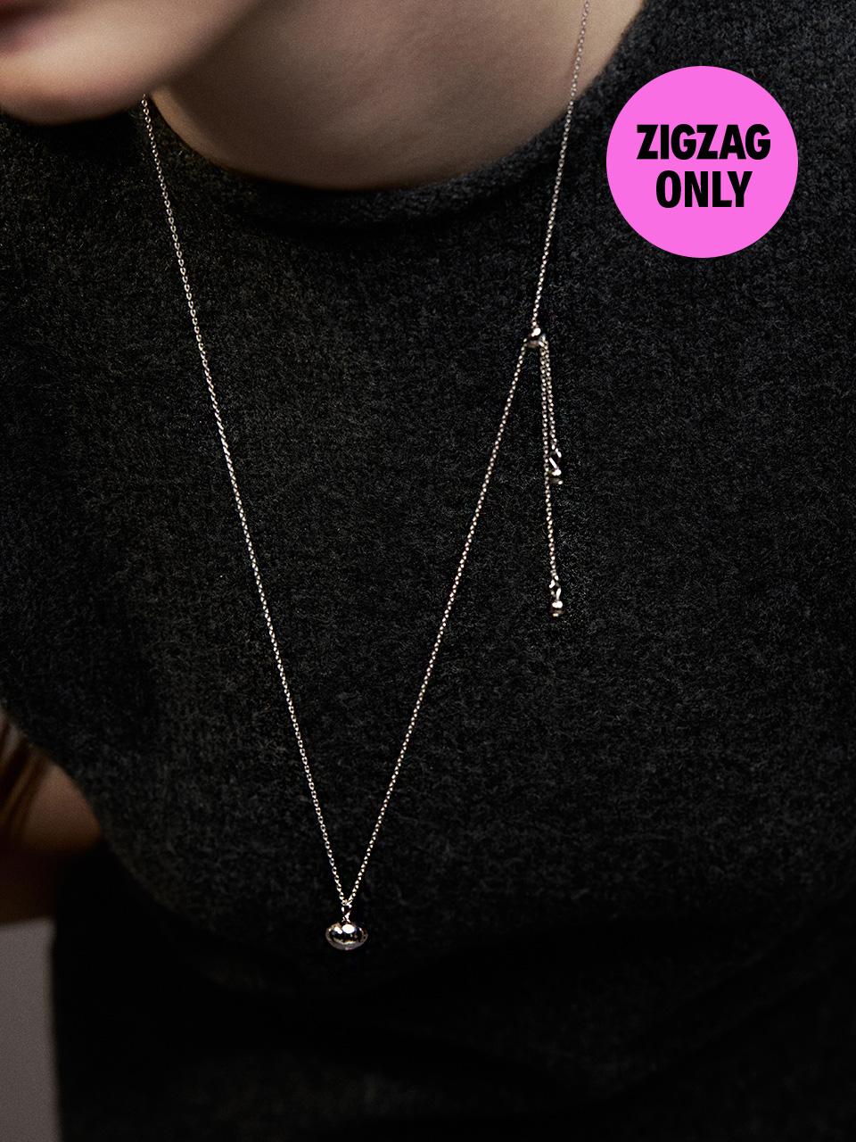 헤이 [지그재그 단독]bean long necklace