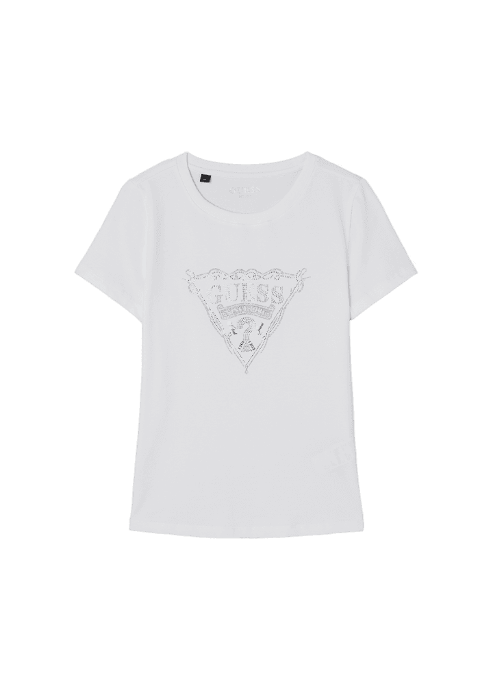 여성 빅 블링 삼각 반팔티_WHITE | 게스코리아
