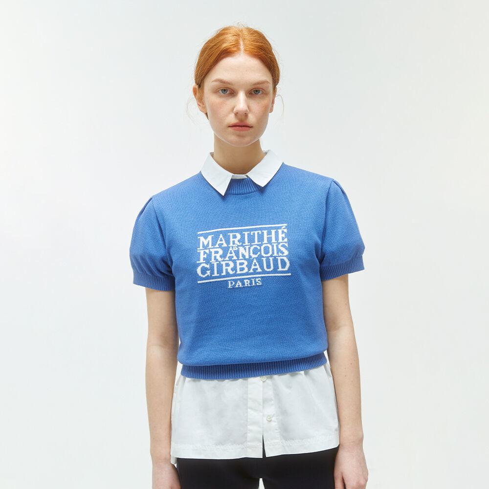 W CLASSIC LOGO HALF KNIT blue