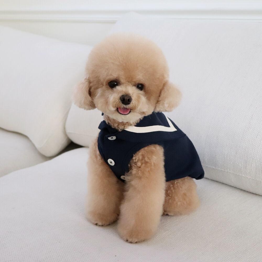 린넨 케이프 탑 (네이비)