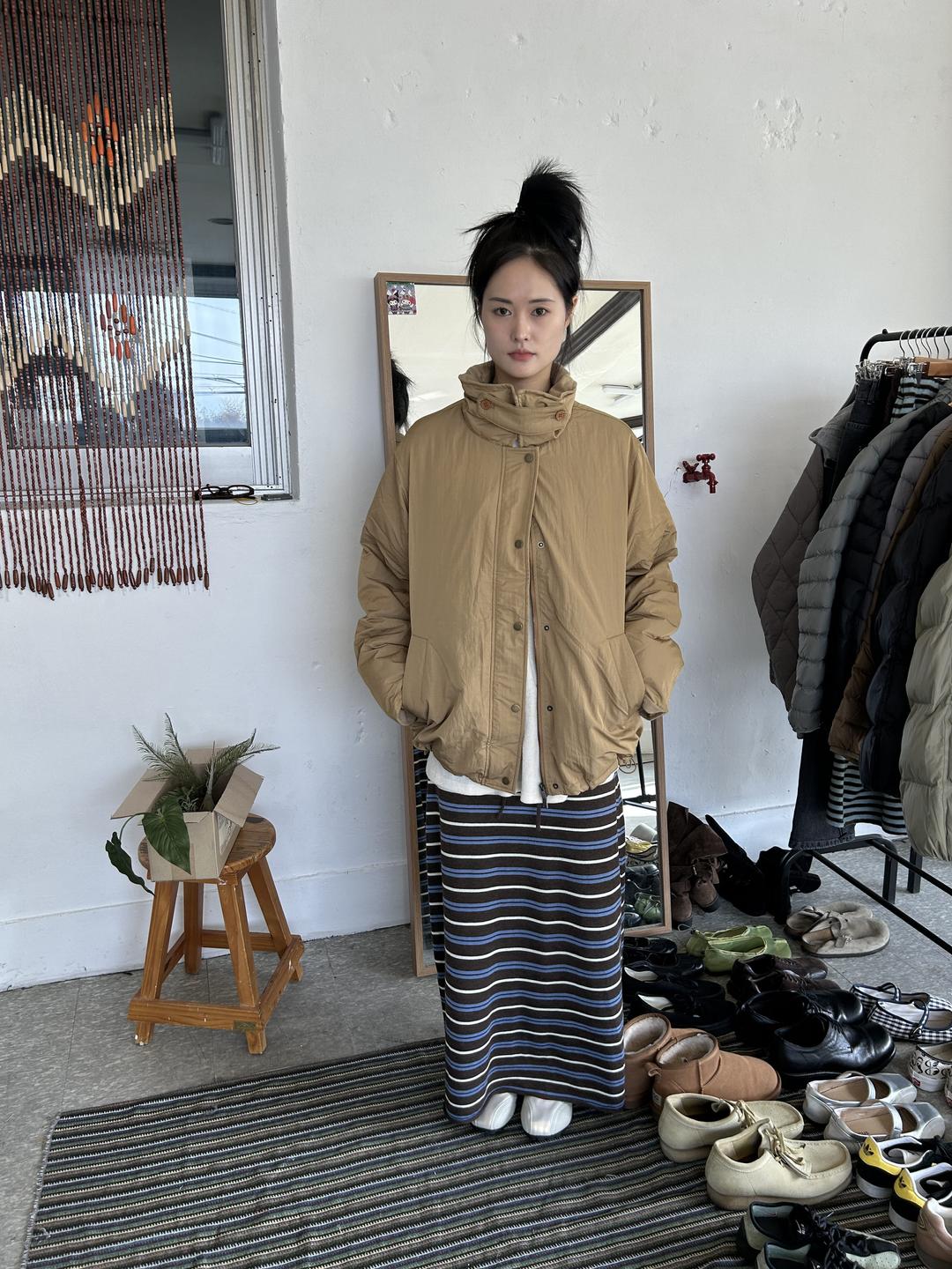 sage cotton padded jumper