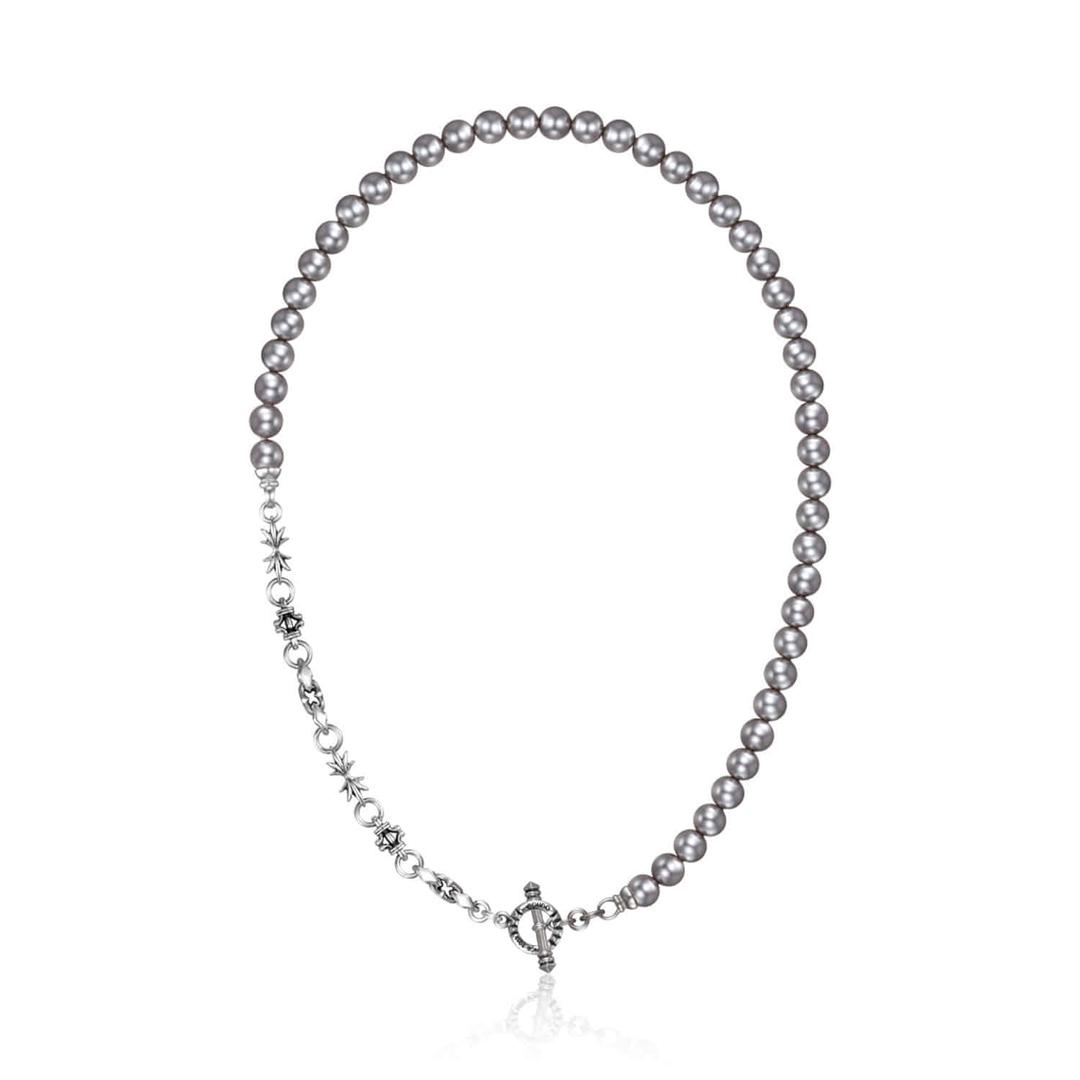SBP.17B slim pearl 2way signature chain necklace [6mm]