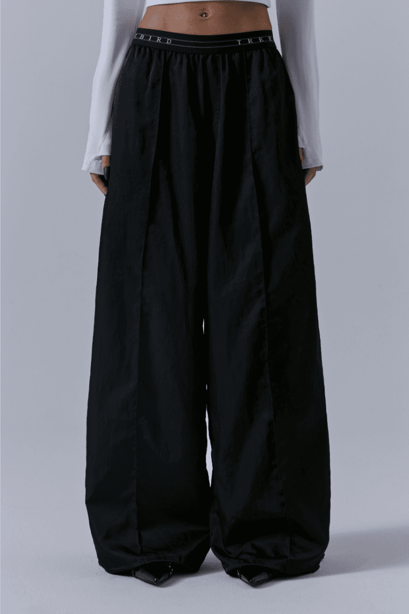 Banding Nylon Pants [ Black ]