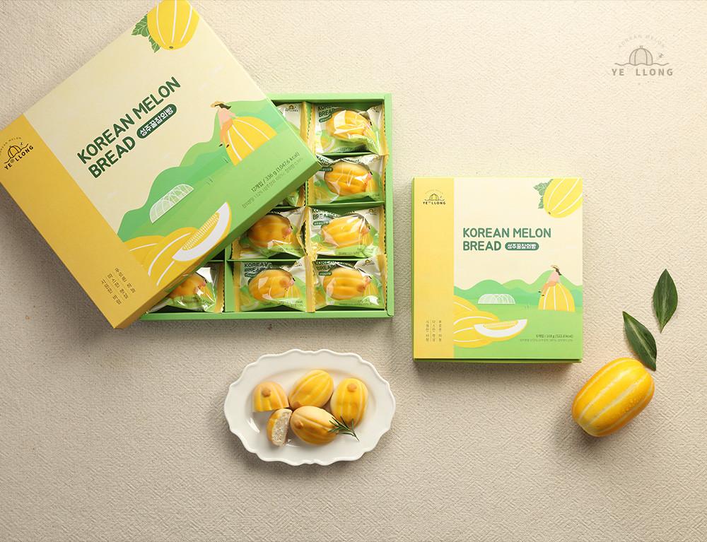 [과자의성]성주꿀참외빵 6개입,12개입 빵 디저트 간식 선물 개별포장 택배 과일빵