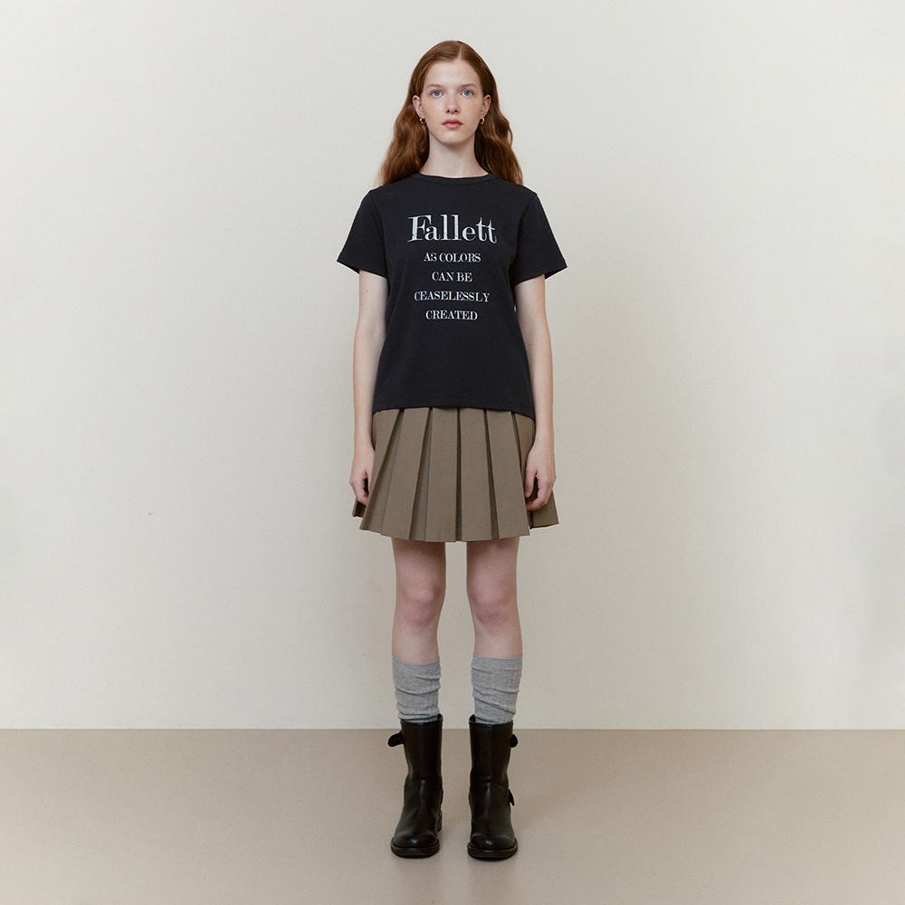 더블 레이어드 플리츠 스커트 베이지