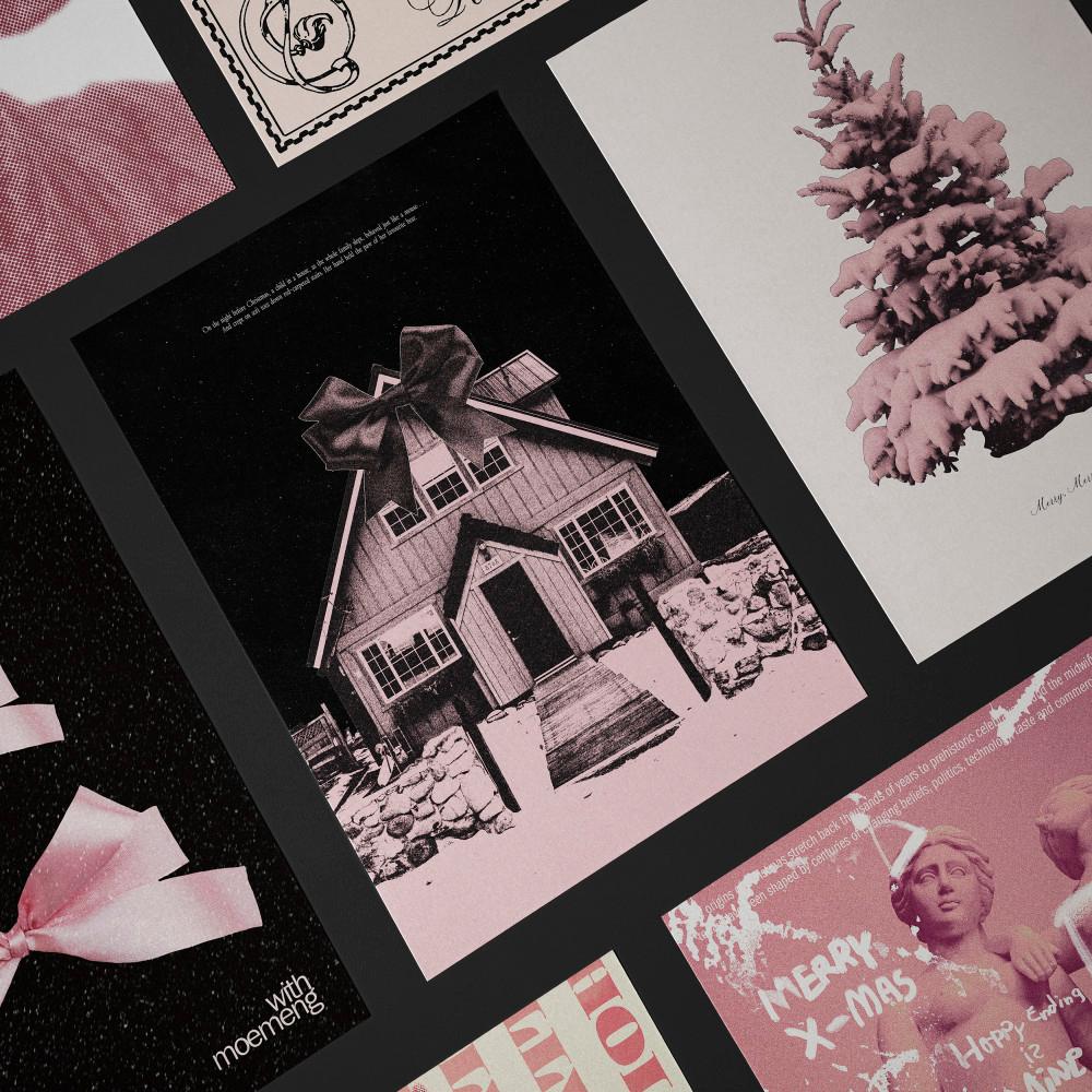 크리스마스엽서 겨울엽서 빈티지 엽서 감성 일러스트 인테리어 세트