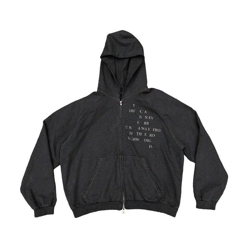 Trinity hood zip-up_Washed black