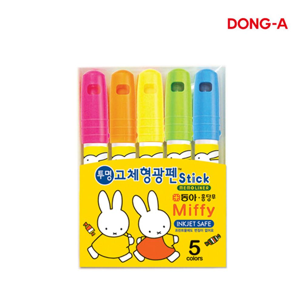 동아 미피 고체 형광펜 5색 세트