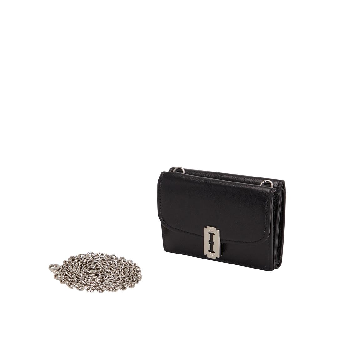 Occam Lune Chain Folded Half Wallet (오캄 룬 체인 3단 반지갑) Black