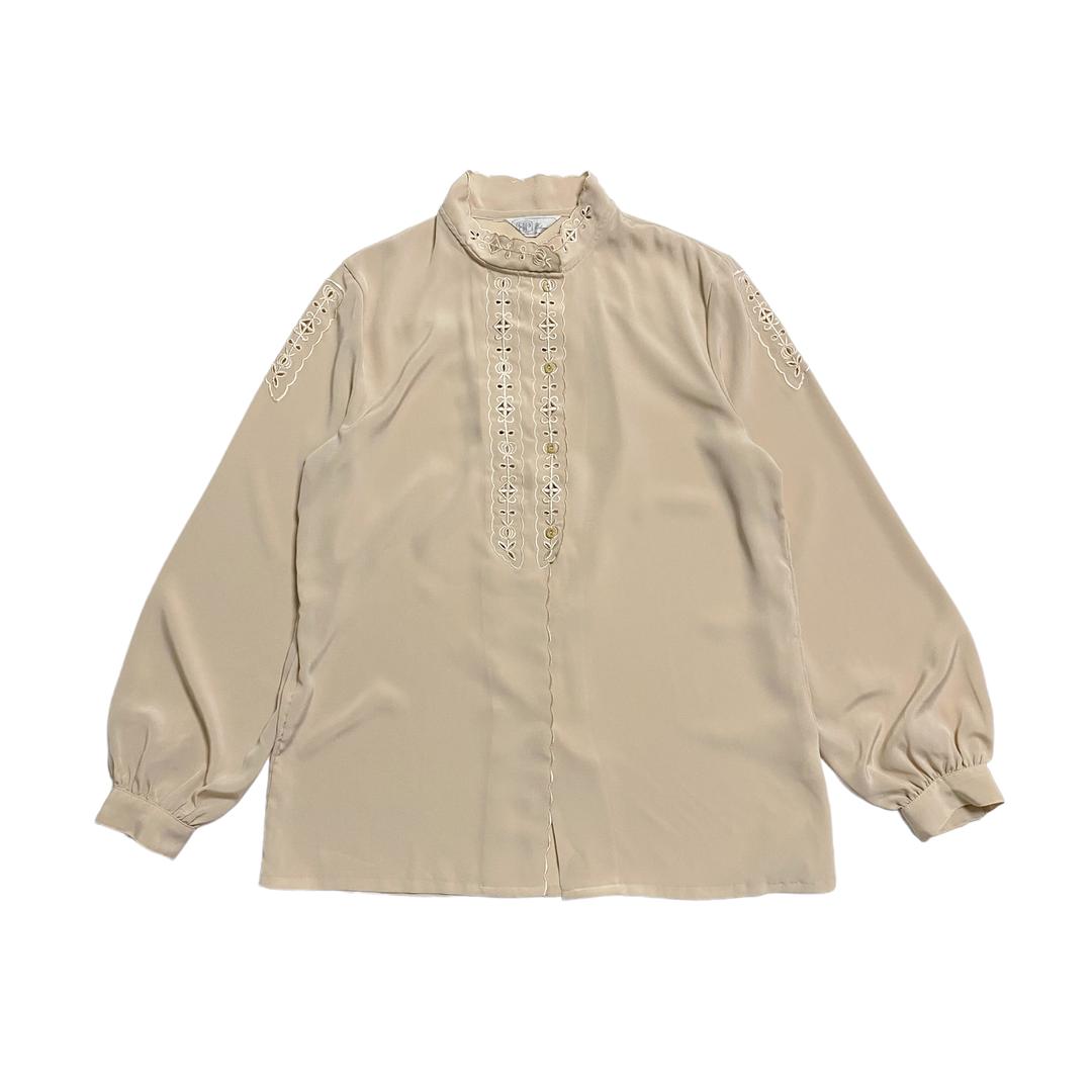 Beige detail blouse