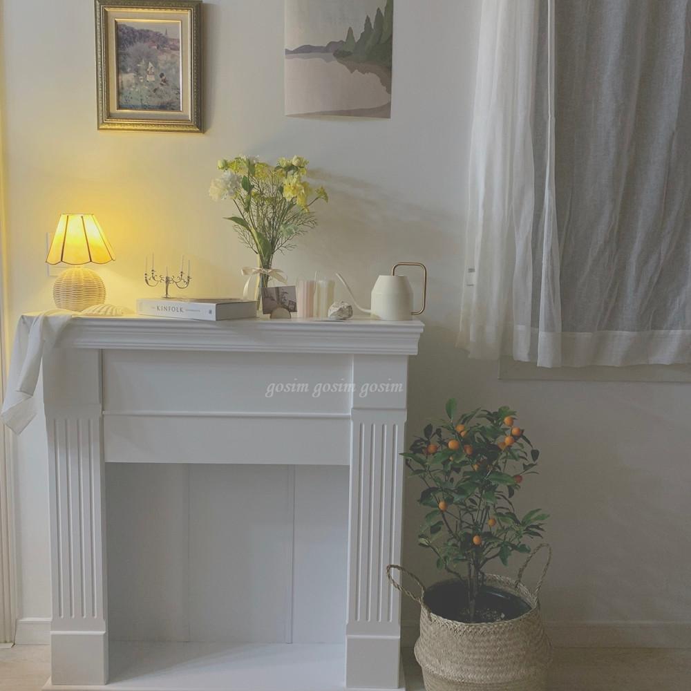 인테리어 벽난로 콘솔 모형 장식장 화이트 심플 1m 콘솔