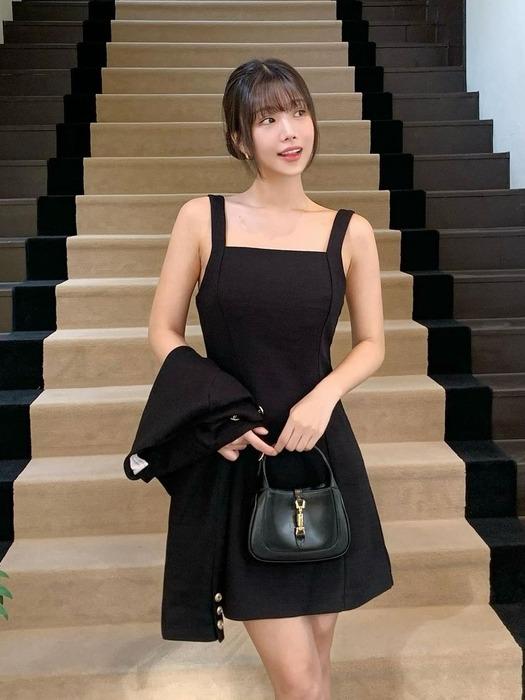 Bonita Neat Tweed Dress (Black)