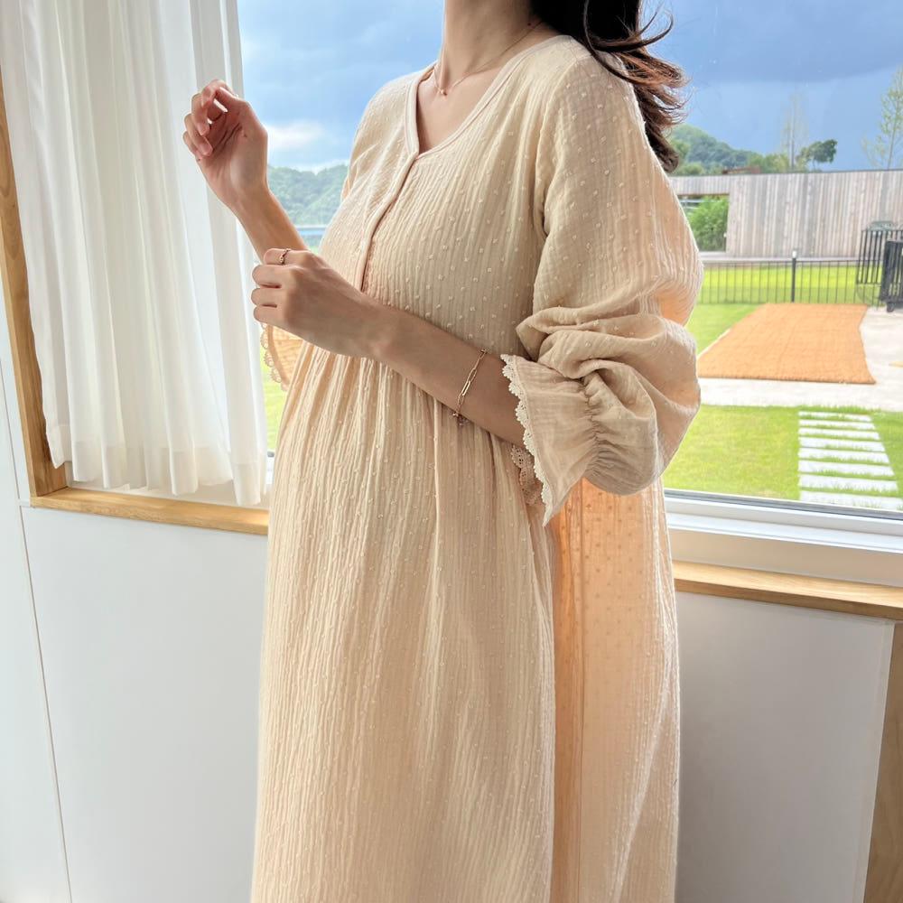 요루면 팝업도트 홈 수유복 임부복 원피스 임산부 만삭까지