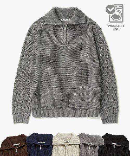 워셔블 하찌 하프 집업 니트 - 5 COLOR