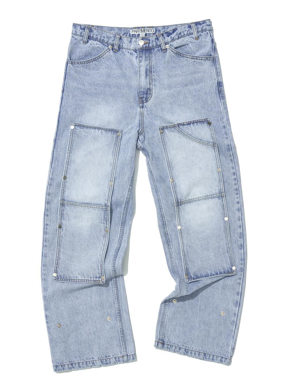 [WOMEN] TRANSFORM DOUBLE KNEE PATCH JEANS_LIGHT BLUE