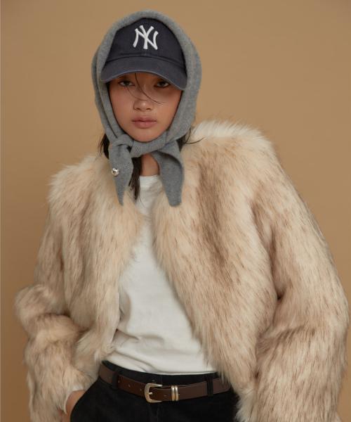 에코 퍼 하프 코트