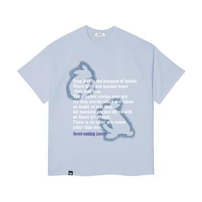 [BXT] Rabbit Duet Short sleeve T-Shirts Sky Blue