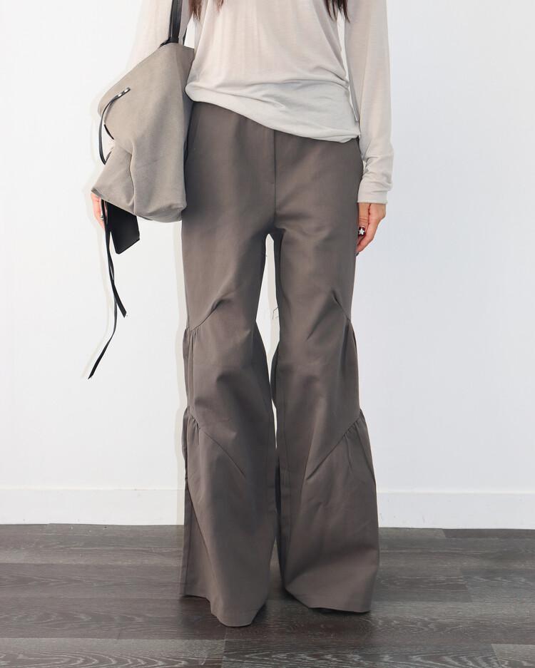 랩쳐 * CHARCOAL BROWN 바로배송 MUST HAVE SHIRRING PANTS (2COLOR)