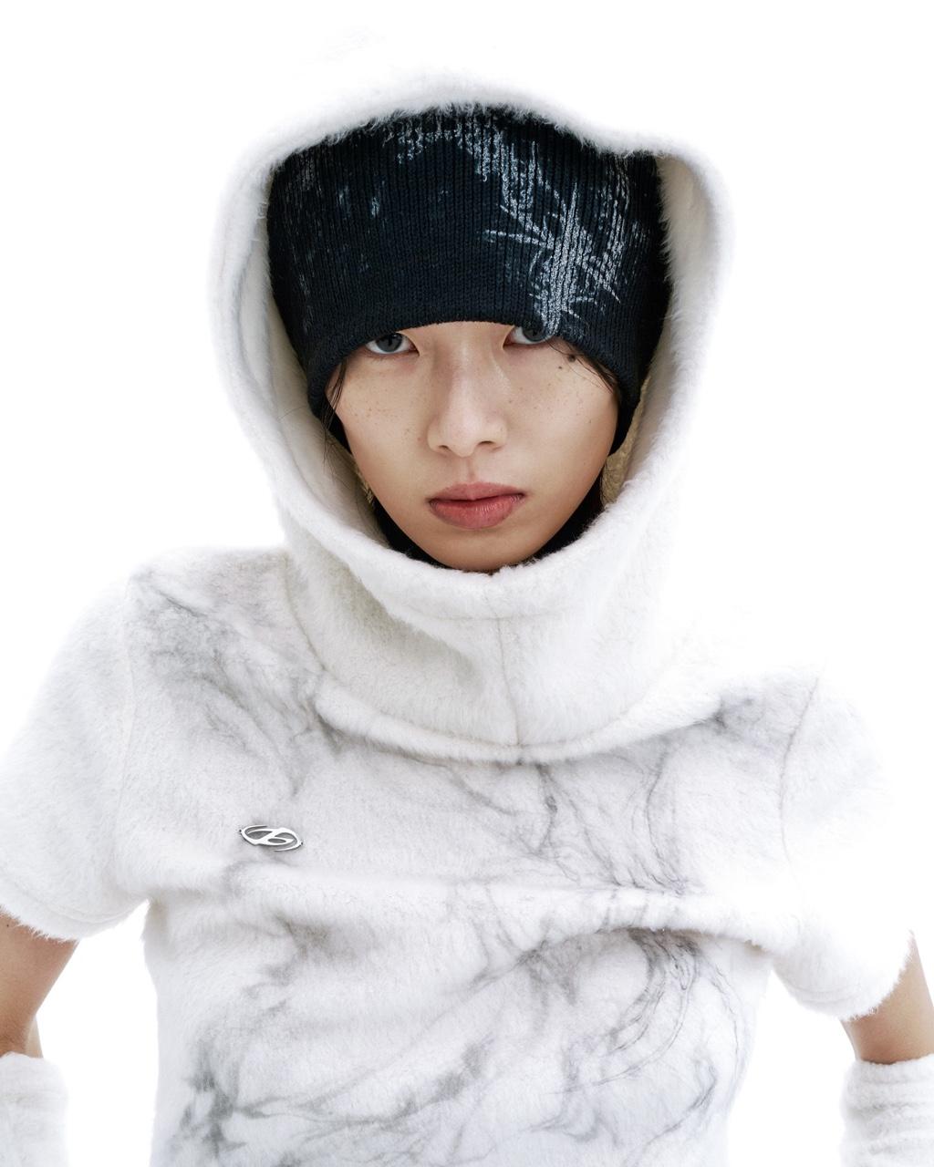 Printed knit beanie