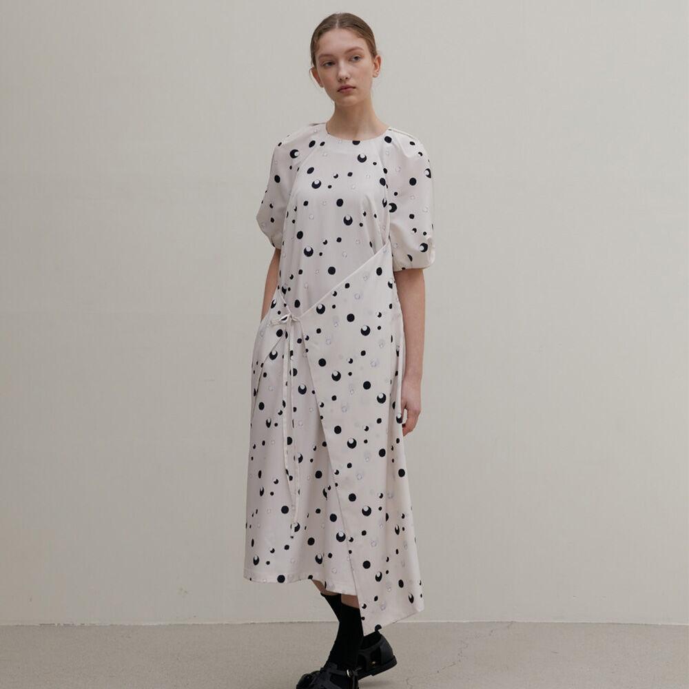circle dot dress-ivory