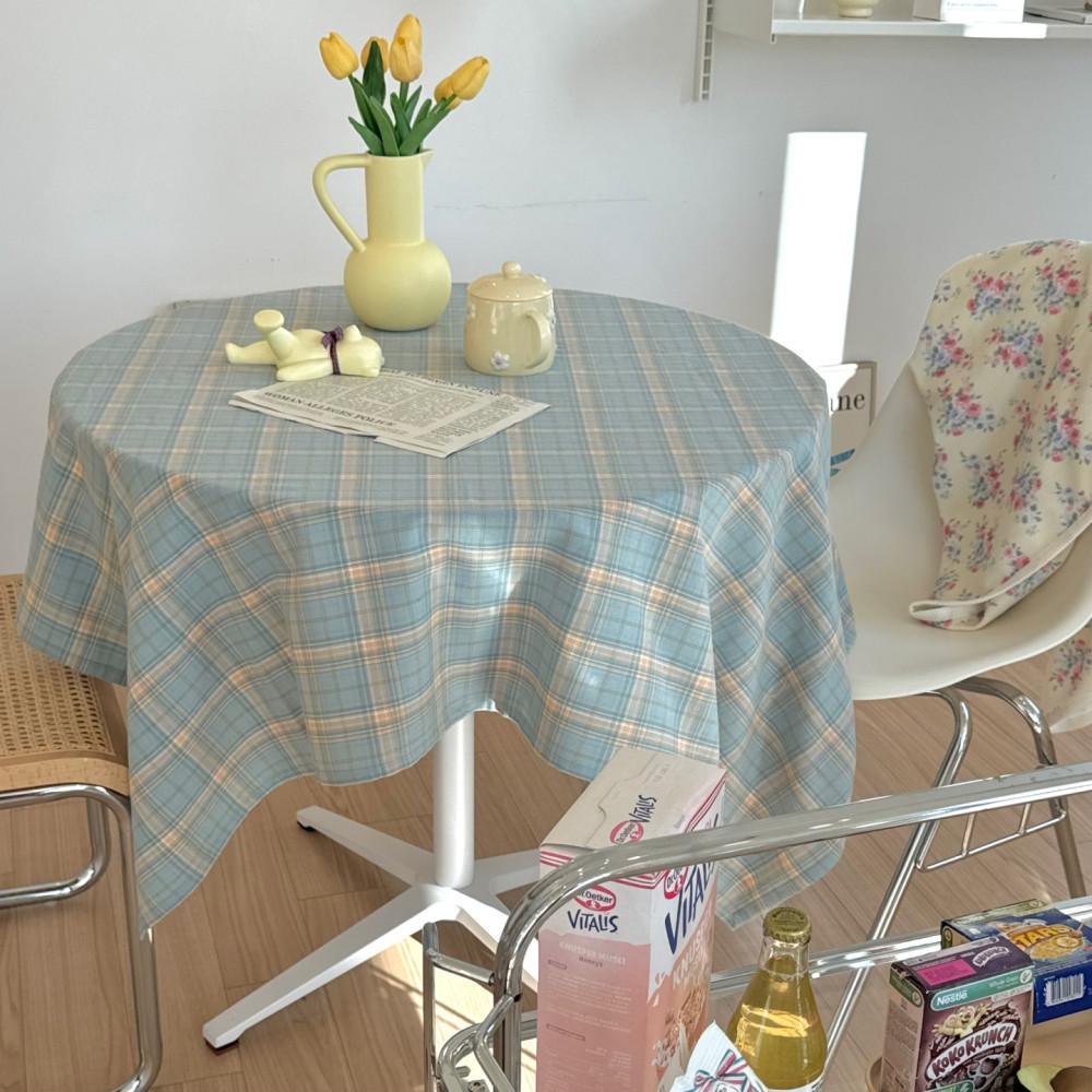 faded check table cloth 빈티지 테이블보 식탁보 캠핑식탁보