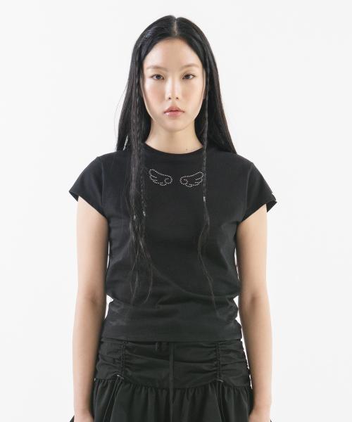 ANGEL STUD BABY T-SHIRT [BLACK]