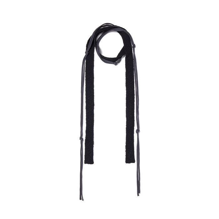 STRING LAYERED TWO WAY MUFFLER IN BLACK